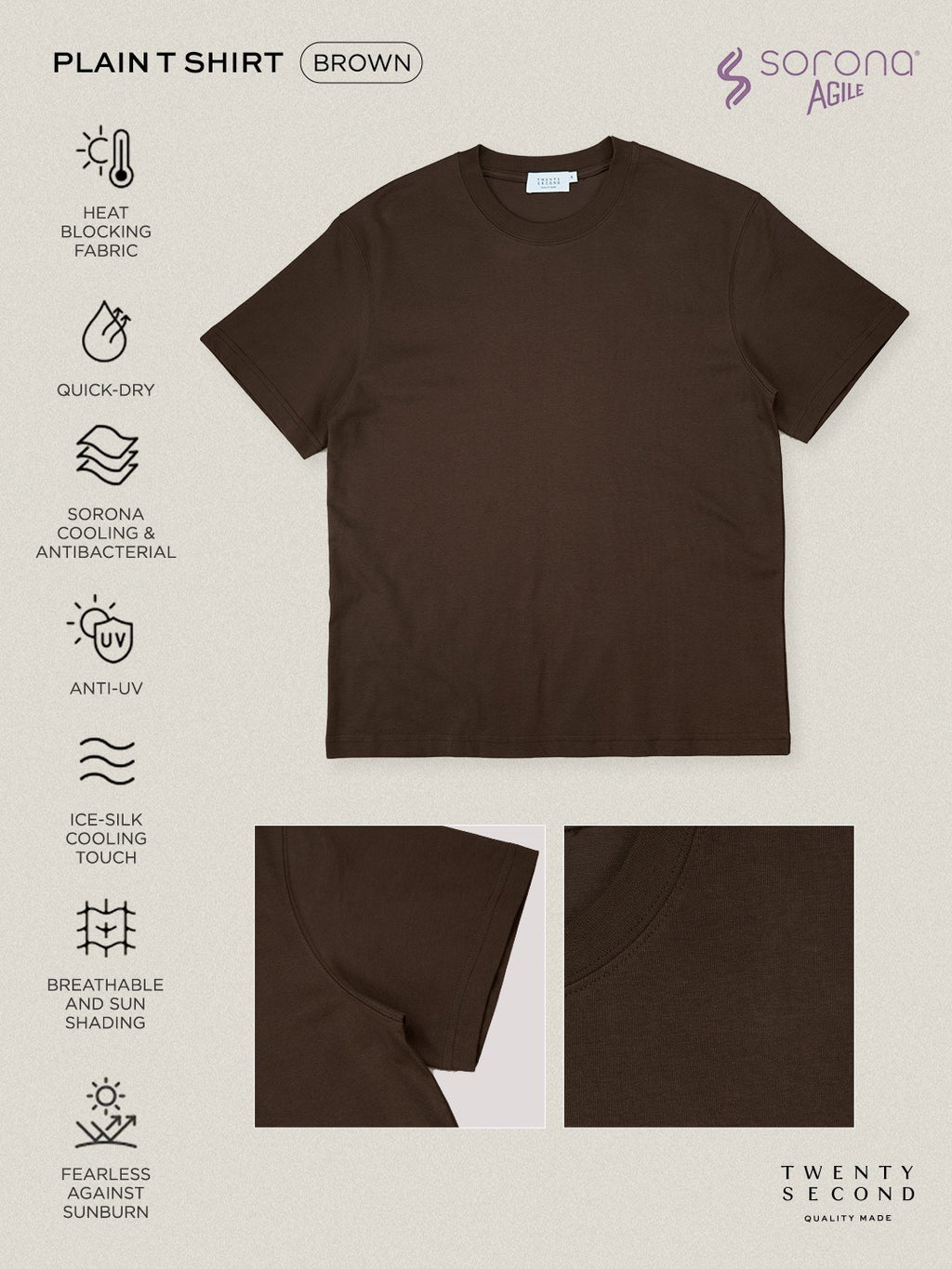 SORONA TEE - BROWN