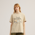EVC TRAVEL ESSENTIALS TEE - BEIGE
