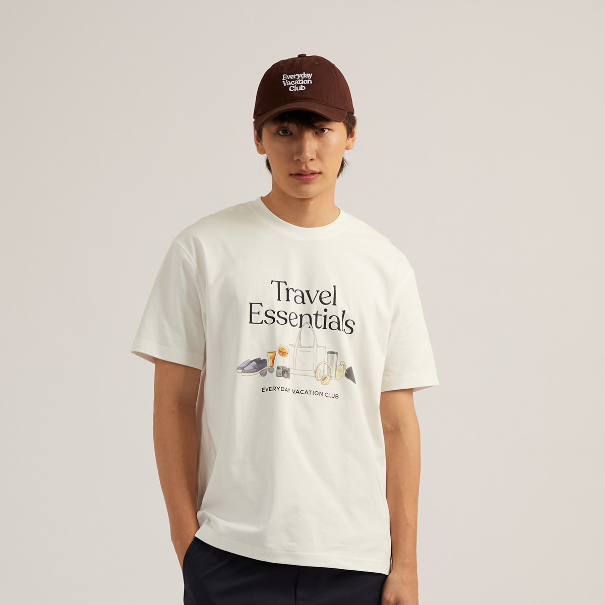 EVC TRAVEL ESSENTIALS TEE - WHITE