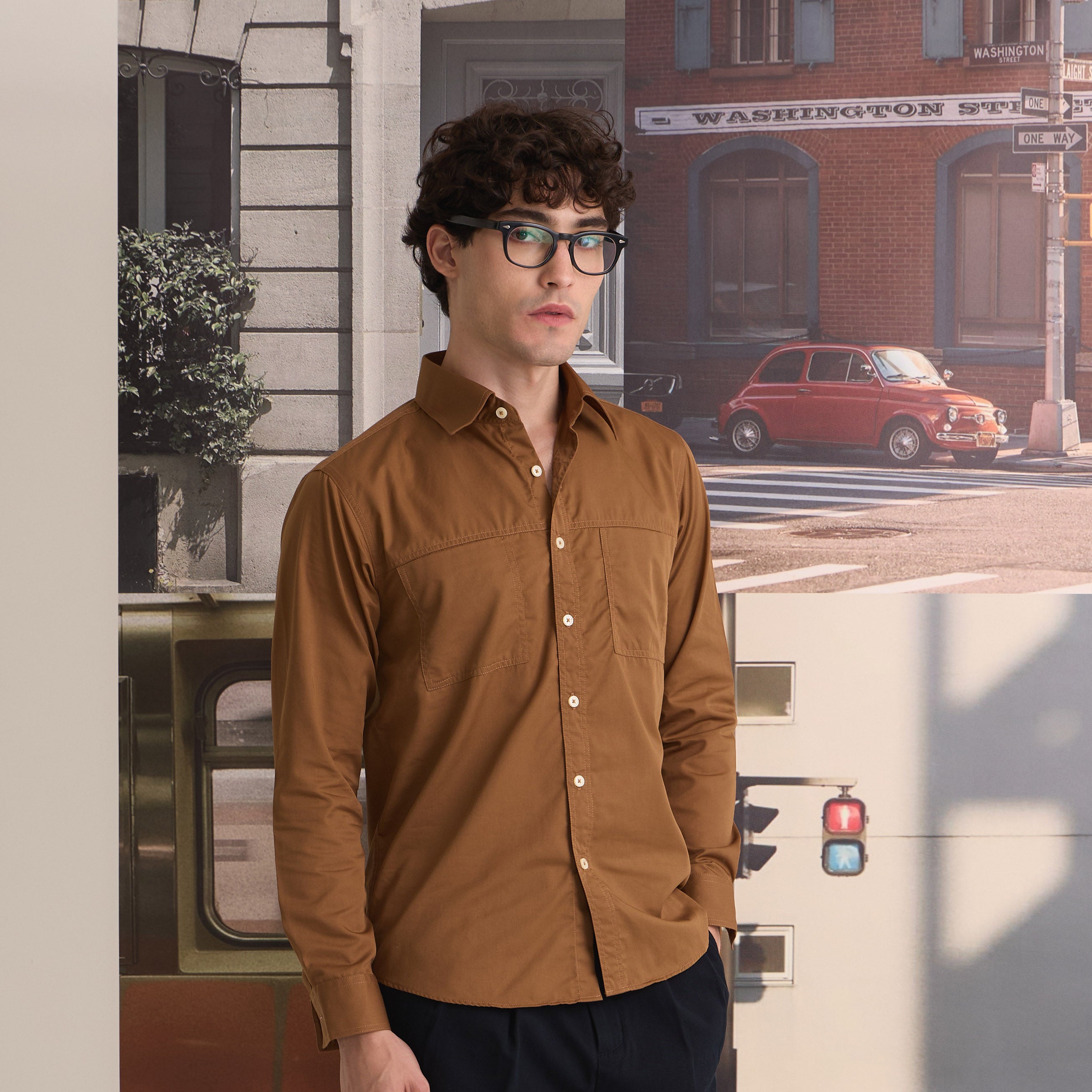 TWILL WORK SHIRTS - MUSTARD