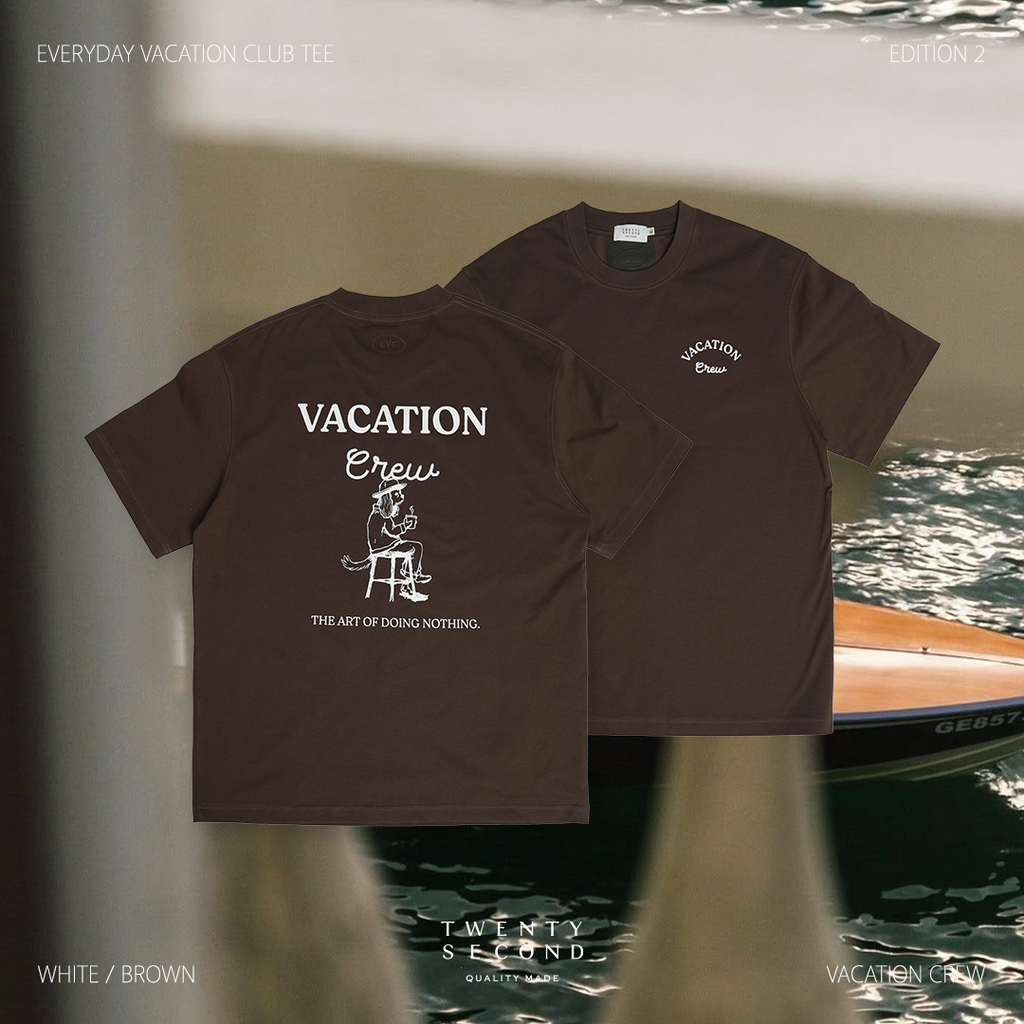 EVC VACATION CREW TEE - BROWN
