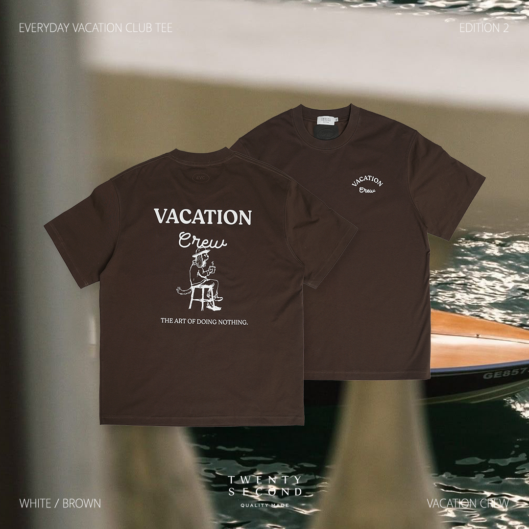 EVC VACATION CREW TEE - BROWN