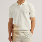 LUCCA KNIT POLO - WHITE