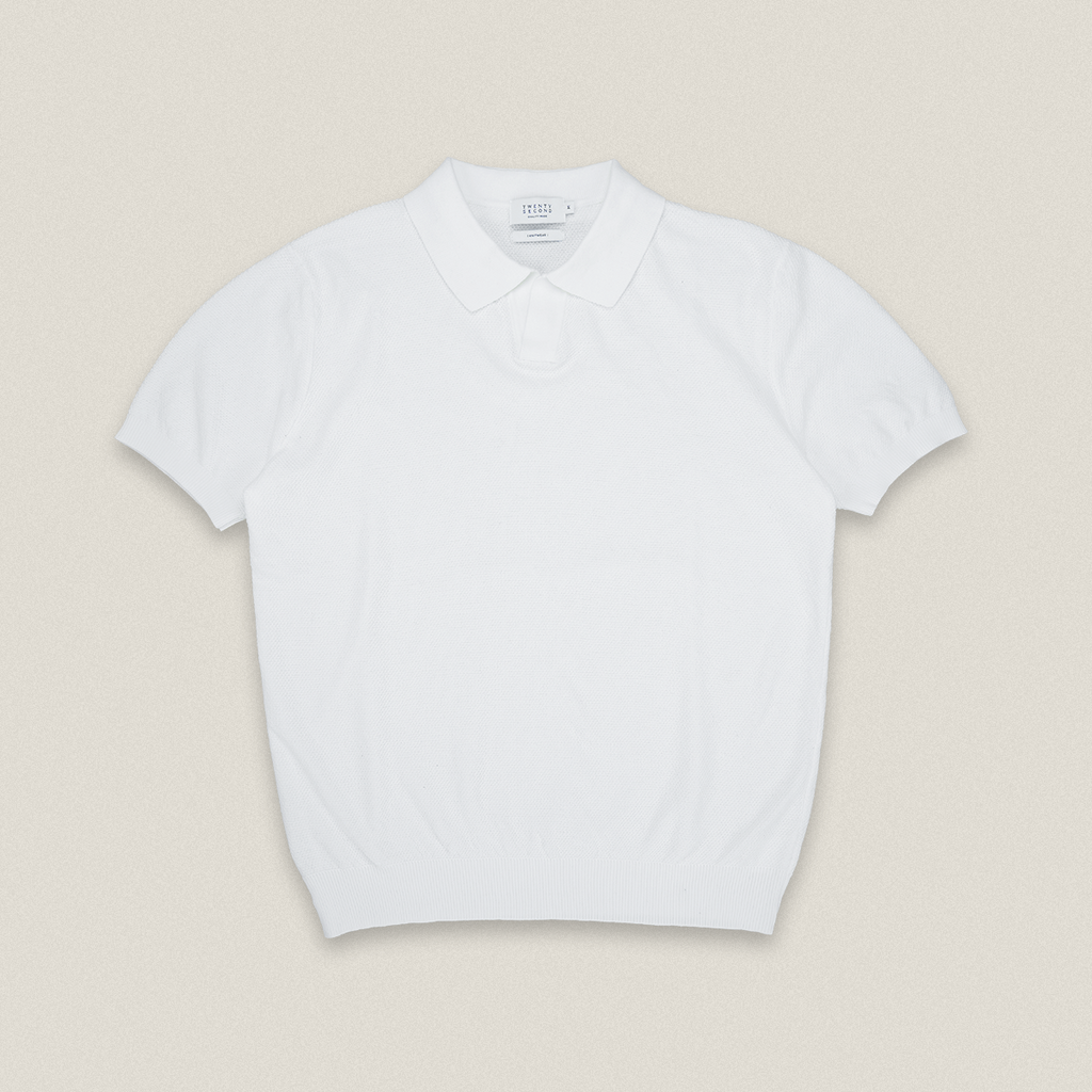 LUCCA KNIT POLO - WHITE