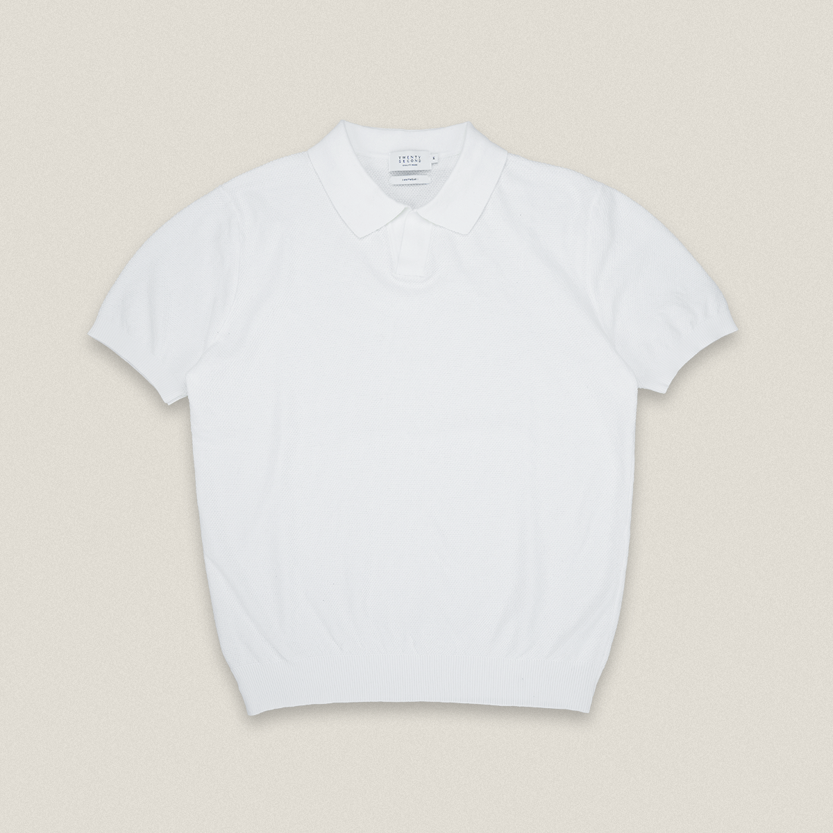 LUCCA KNIT POLO - WHITE