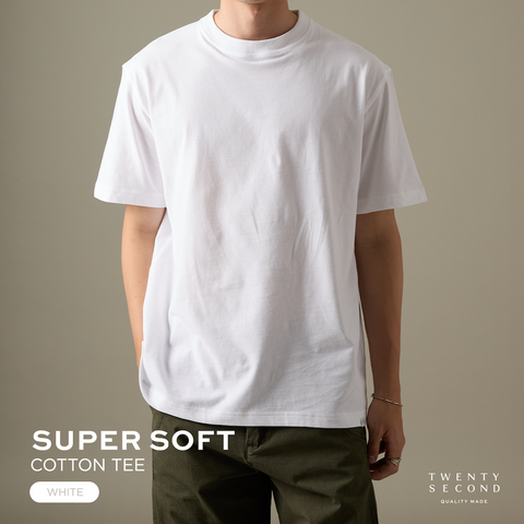 THE NEW SUPER SOFT COTTON TEE - WHITE
