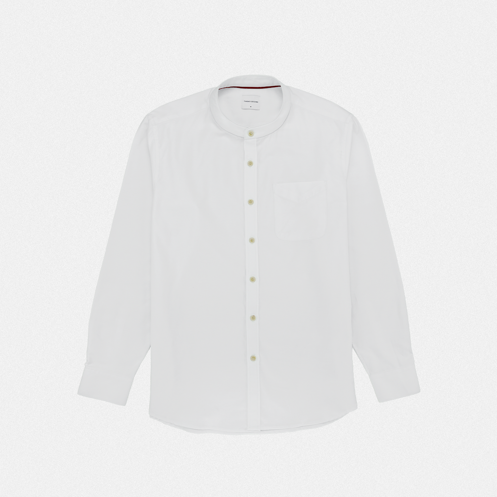 ETON BAND COLLAR SHIRT - WHITE