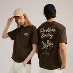 EVC WORKLESS SOCIETY TEE - BROWN