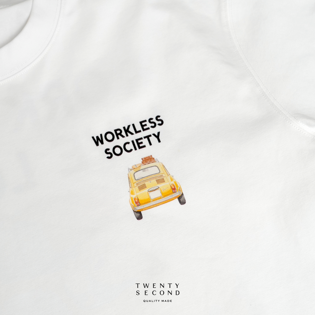 EVC WORK LESS LIVE LOUD TEE - WHITE