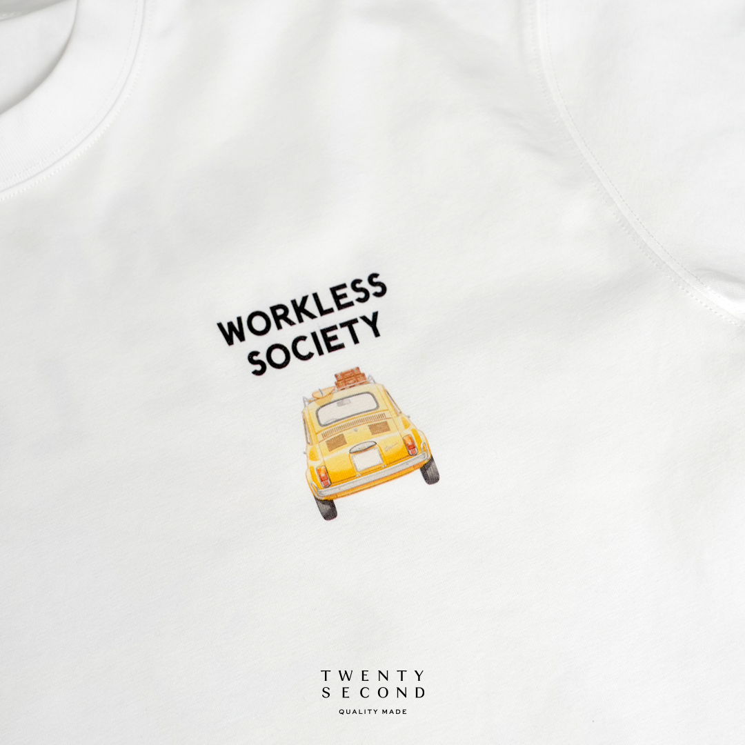 EVC WORK LESS LIVE LOUD TEE - WHITE