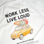 EVC WORK LESS LIVE LOUD TEE - WHITE