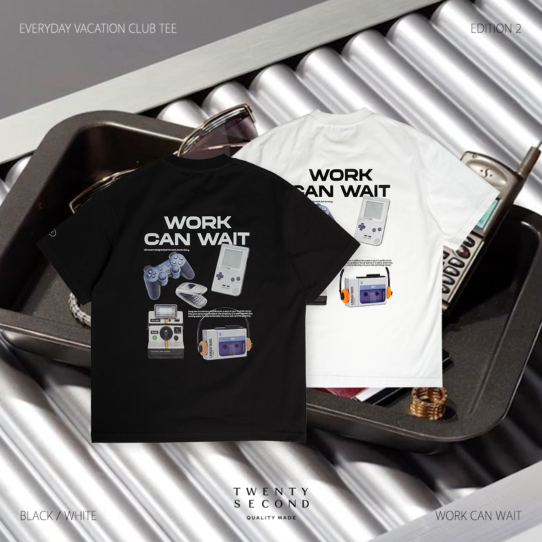 EVC WORK CAN WAIT TEE - BLACK