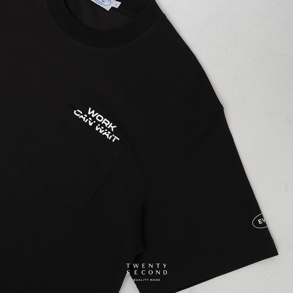 EVC WORK CAN WAIT TEE - BLACK