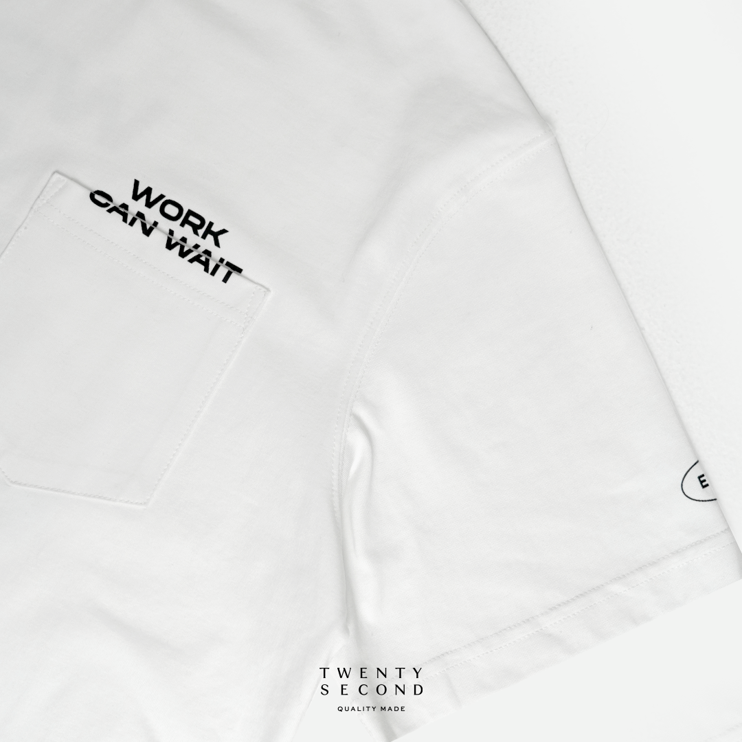 EVC WORK CAN WAIT TEE - WHITE