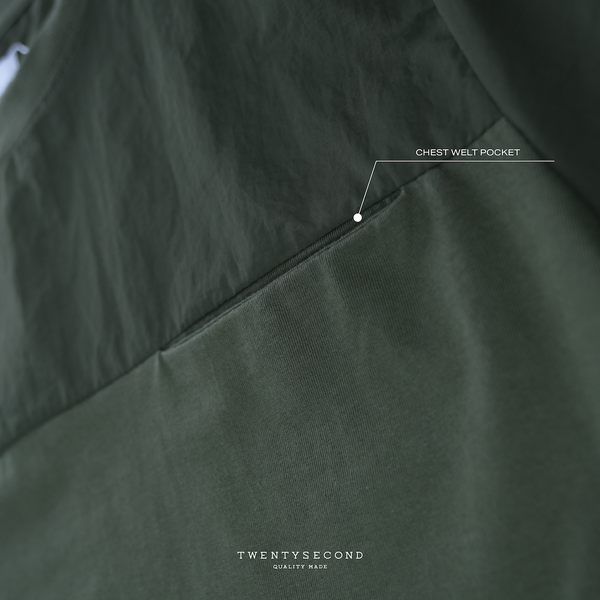 NYLON UTILITY TEE - OLIVE (Relaxed fit)