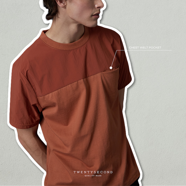 NYLON UTILITY TEE - BRICK (Relaxed fit)