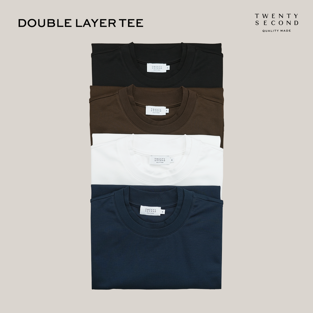 DOUBLE LAYER TEE - BROWN