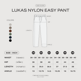 LUKAS NYLON EASY PANTS - OLIVE