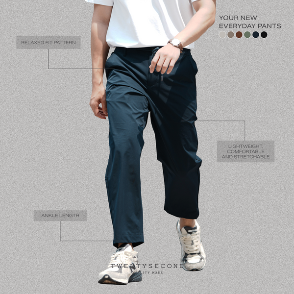 LUKAS NYLON EASY PANTS - BRICK