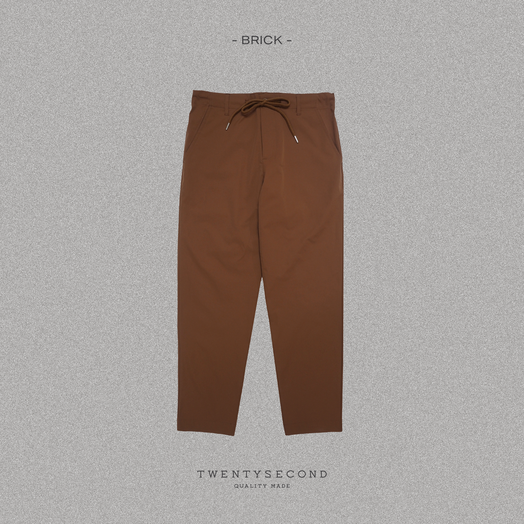 LUKAS NYLON EASY PANTS - BRICK