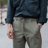 LUKAS NYLON EASY PANTS - OLIVE