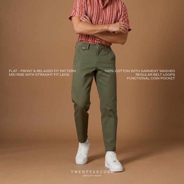 SMITH CHINO PANTS - OLIVE