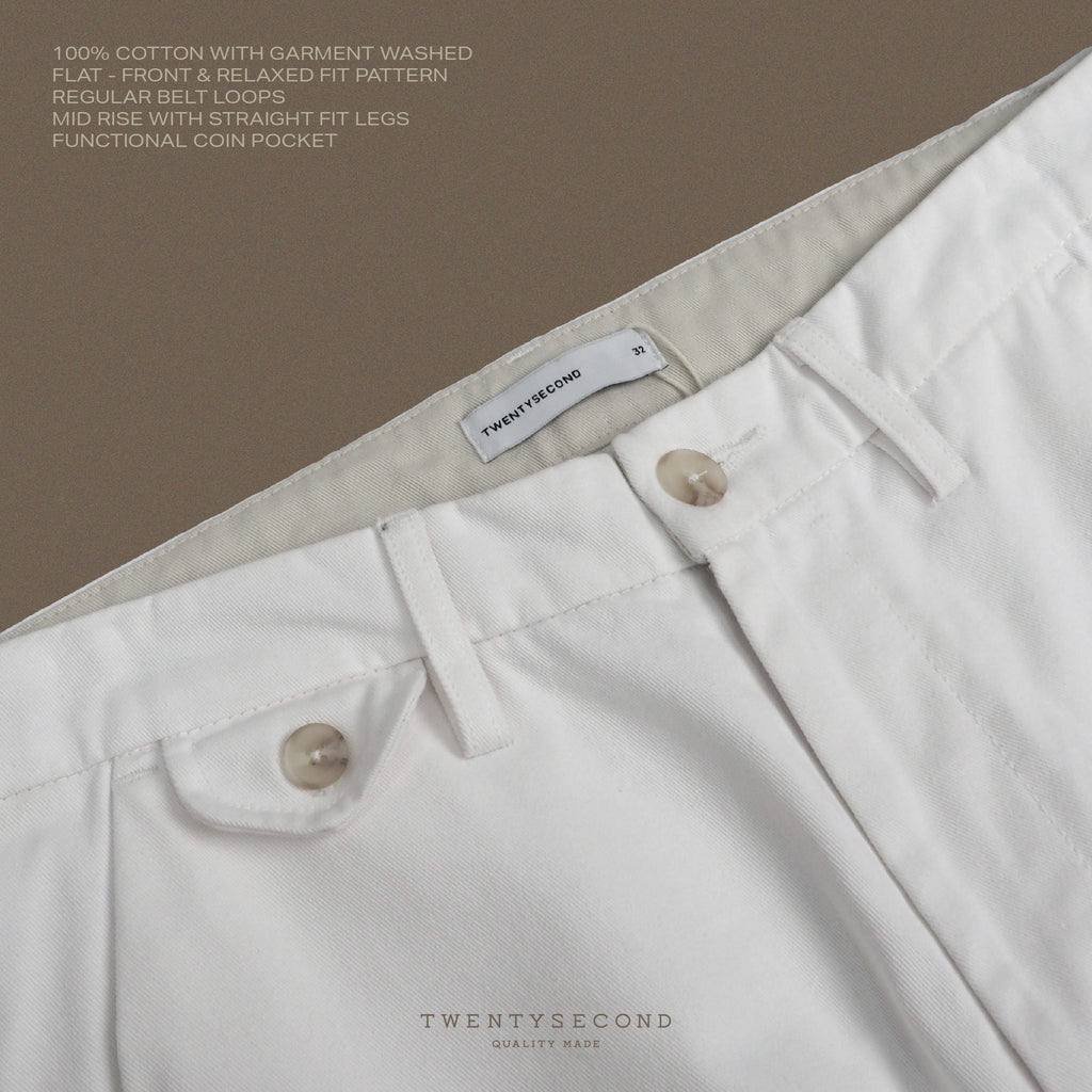 SMITH CHINO PANTS - WHITE