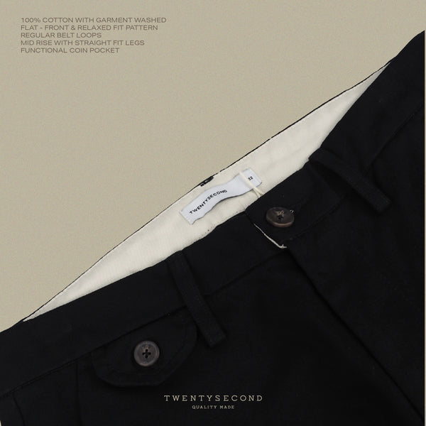 SMITH CHINO PANTS - BLACK