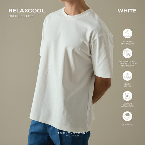 RELAXCOOL SEAMLESS OVERSIZED TEE - WHITE