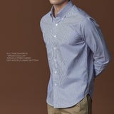 WRINKLE FREE BTD SHIRT - DARK BLUE STRIPE (Slim Fit)