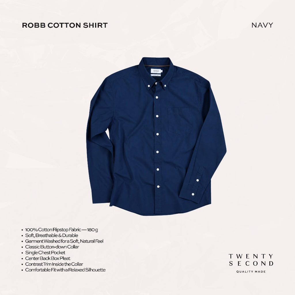 ROBB COTTON SHIRT - NAVY