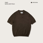 เสื้อโปโลถักขนสัตว์ THEO - สีน้ำตาล