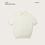 เสื้อโปโลถักขนสัตว์ THEO - สีขาว