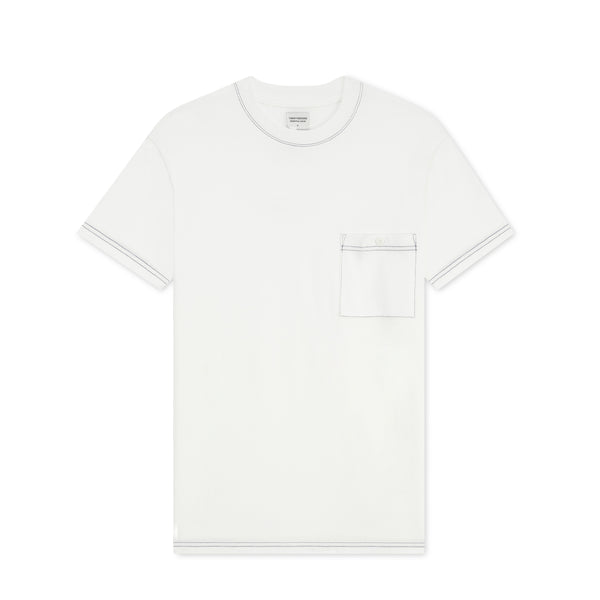 BEAM STITCH POCKET TEE - WHITE (Oversized fit)