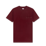 BEAM STITCH POCKET TEE - MAROON (Oversized fit)