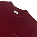 BEAM STITCH POCKET TEE - MAROON (Oversized fit)