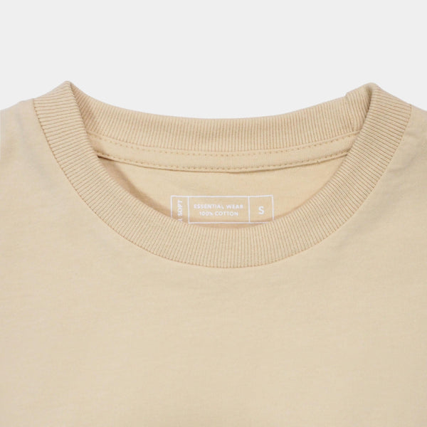 SUPER SOFT COTTON TEE - BEIGE