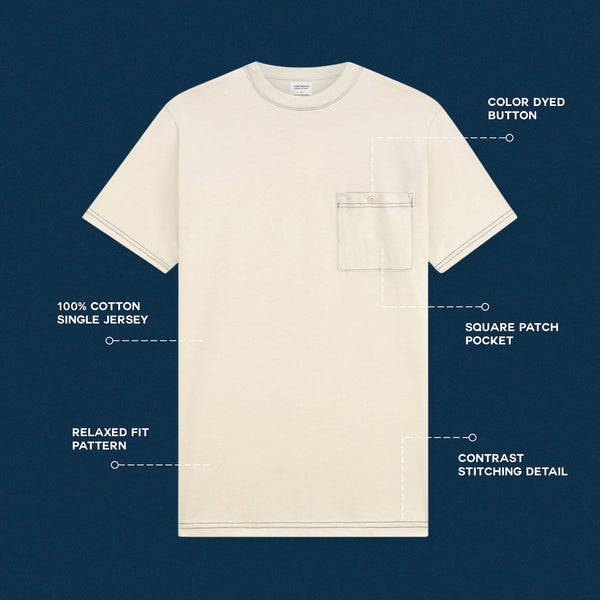 BEAM STITCH POCKET TEE - NAVY (Oversized fit)