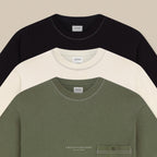 BEAM STITCH POCKET TEE - NAVY (Oversized fit)