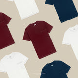 BEAM STITCH POCKET TEE - MAROON (Oversized fit)