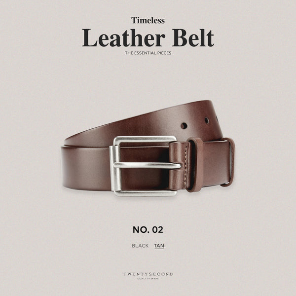 LEATHER BELT 02 - LIGHT BROWN