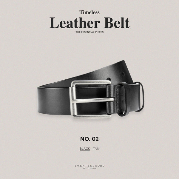 LEATHER BELT 02 - BLACK