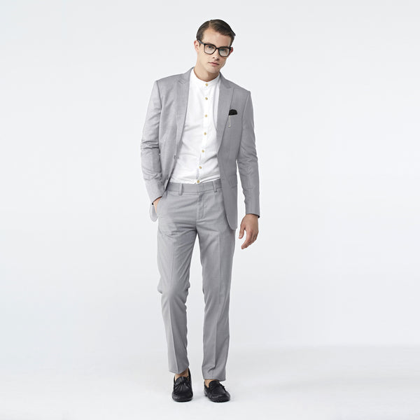 ITALIAN WOOL SUIT - SILVER