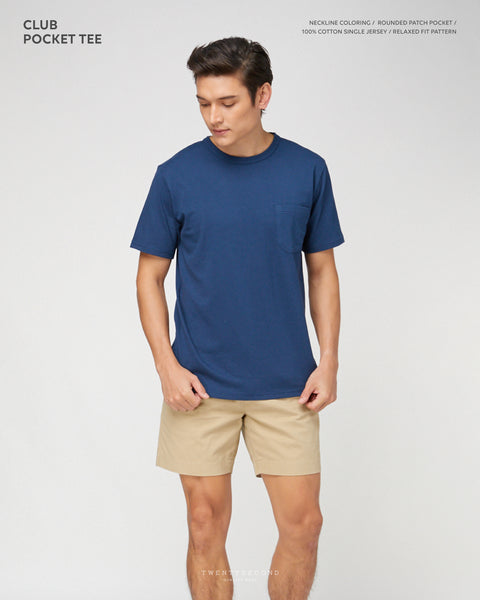 CLUB POCKET TEE - NAVY (Oversized fit)