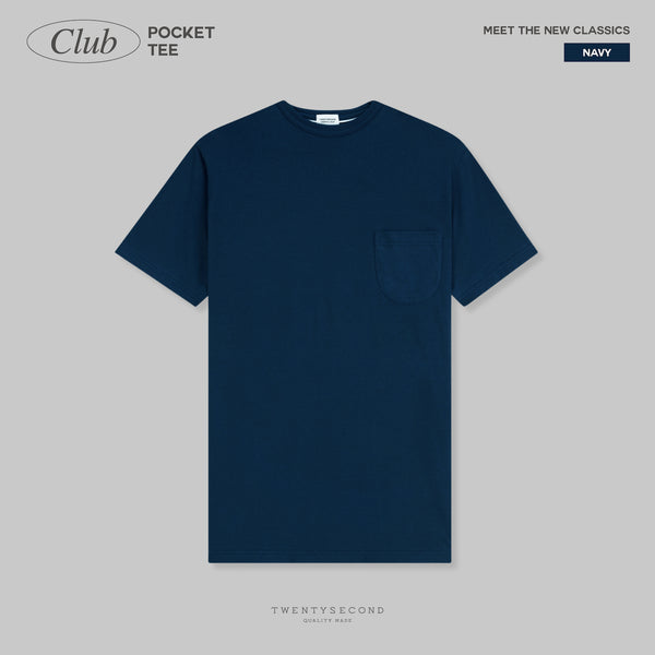 CLUB POCKET TEE - NAVY (Oversized fit)