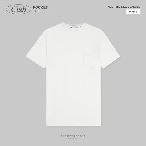 CLUB POCKET TEE - WHITE (Oversized fit)