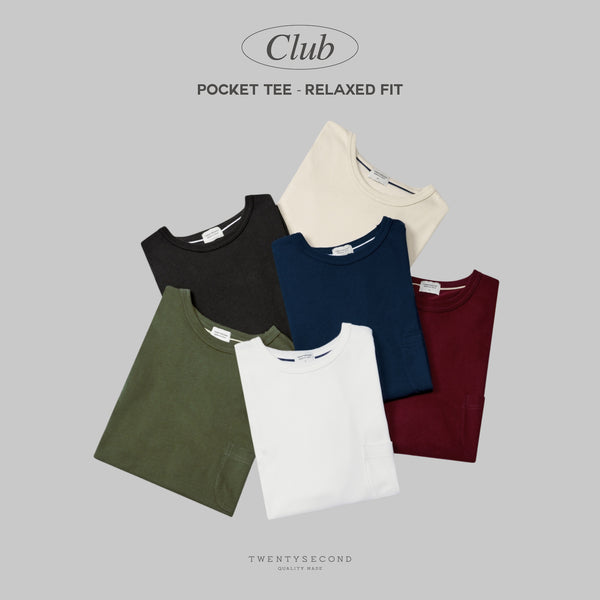 CLUB POCKET TEE - OLIVE (Oversized fit)