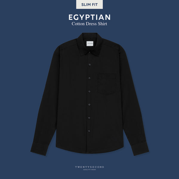 EGYPTIAN COTTON SHIRT - BLACK