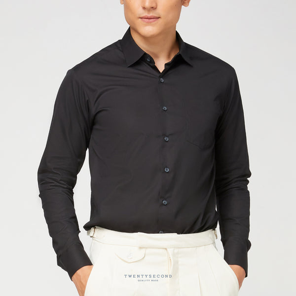 EGYPTIAN COTTON SHIRT - BLACK