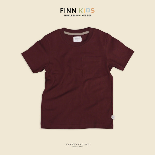 FINN KIDS POCKET TEE - MAROON